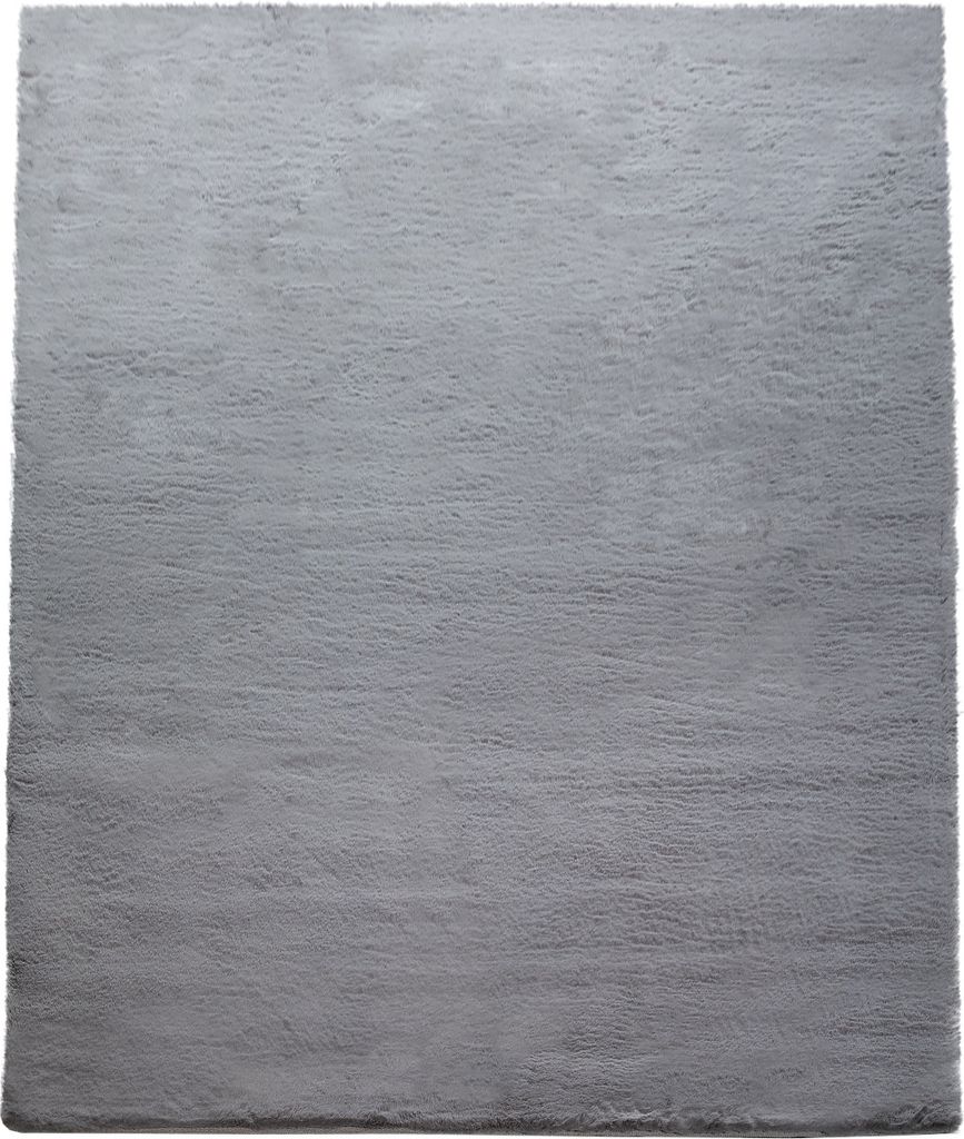 TT Home Hochflor Teppich Schlafzimmer Shaggy Kunstfell Flauschig Kaninchenfell Imitat In Dunkelgrau Größe 200x290 cm