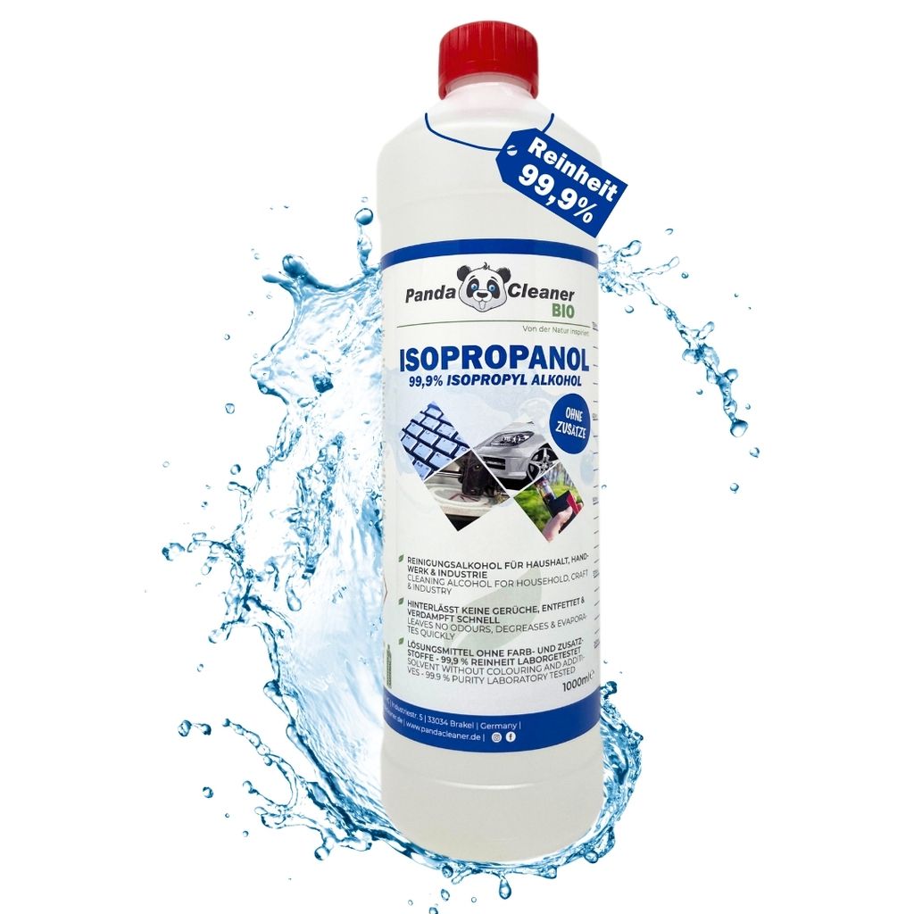 PandaCleaner Isopropanol/Reinigungsalkohol - 1000ml - Reinigungsflüssigkeit für Haushalt, Handwerk & Industrie