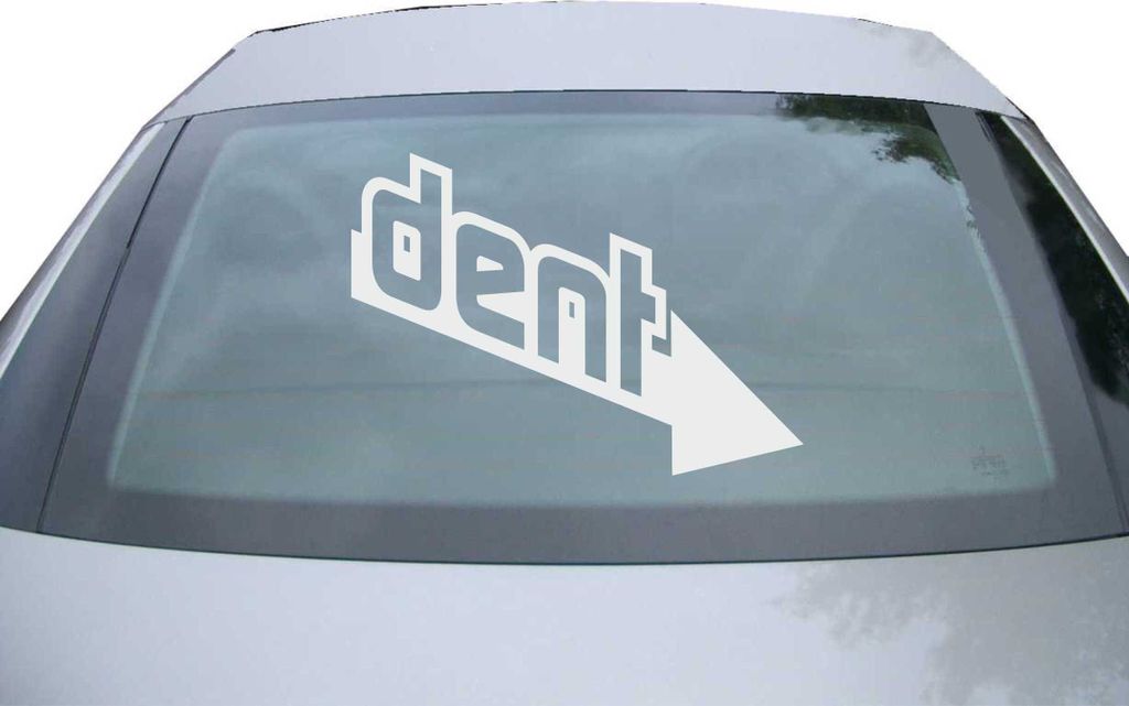 Indigos UG - Aufkleber Heckscheibe & Motorklappe DE6402 - silber - 600x428 mm - dent - Auto Scheiben Fenster Heckklappe Tuning Racing JDM - Die cut