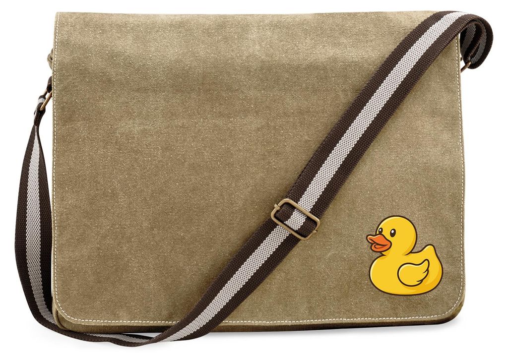 Huuraa Umhängetasche Quietscheente Gummiente Badeente 14 Liter Sahara Canvas Laptoptasche Geschenkidee