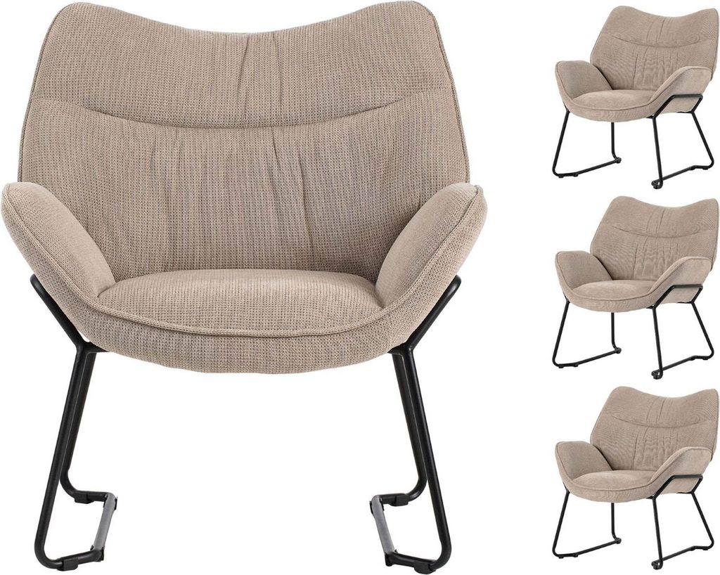 Sessel Aliano - 4er Set - beige