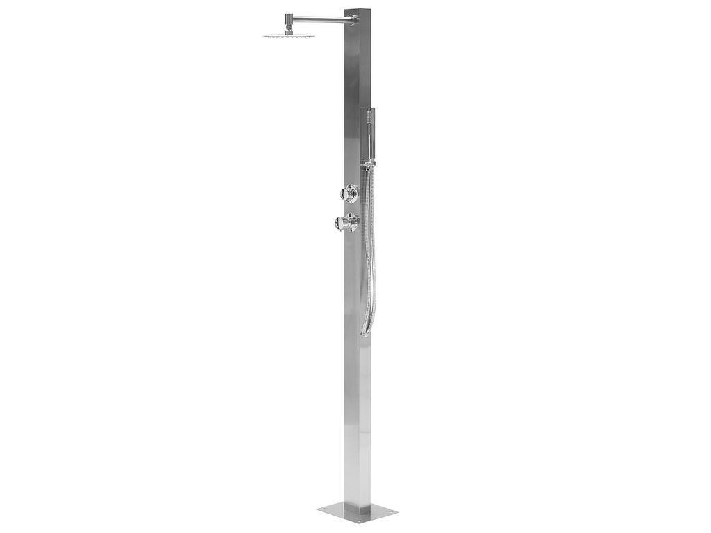BELIANI Gartendusche Silber Kunststoff mit Mischbatterie Produktbild 
