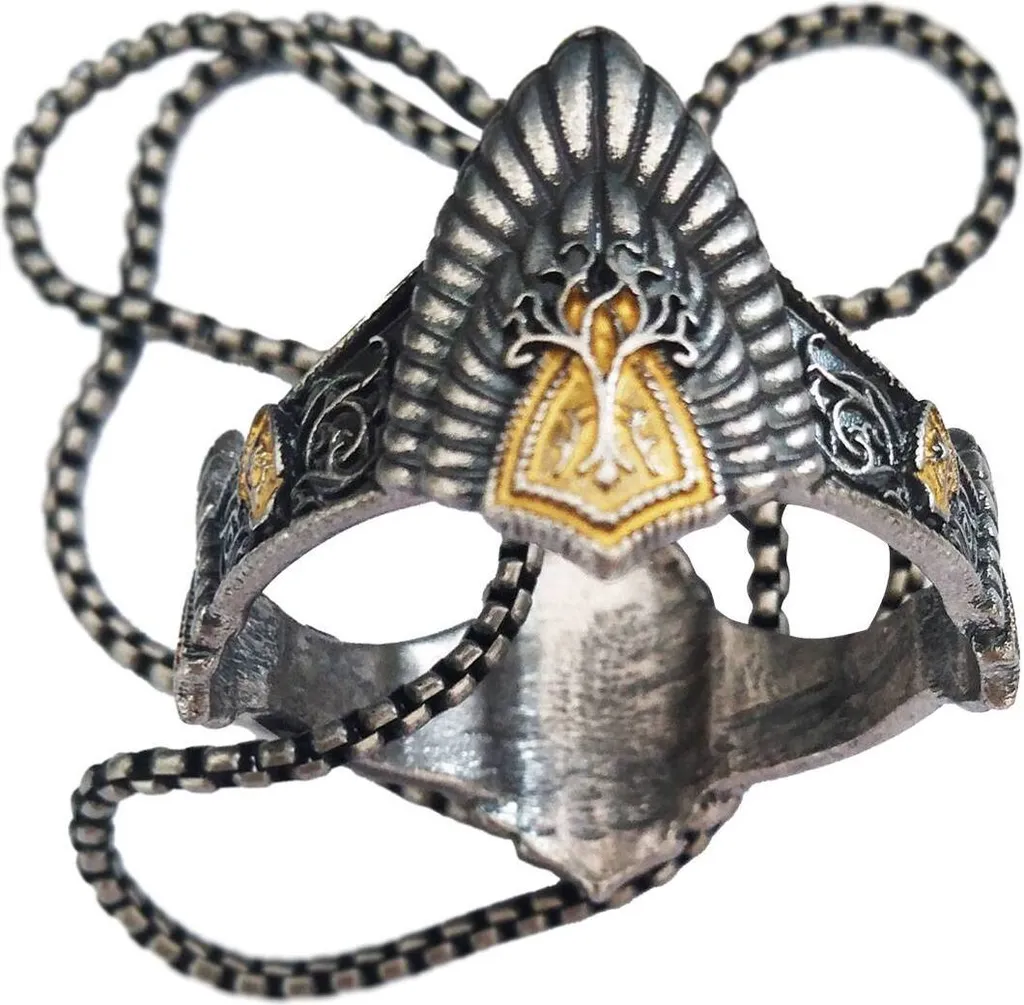 Collier Couronne Elessar Edition Limitée Seigneur des Anneaux en Métal Fin