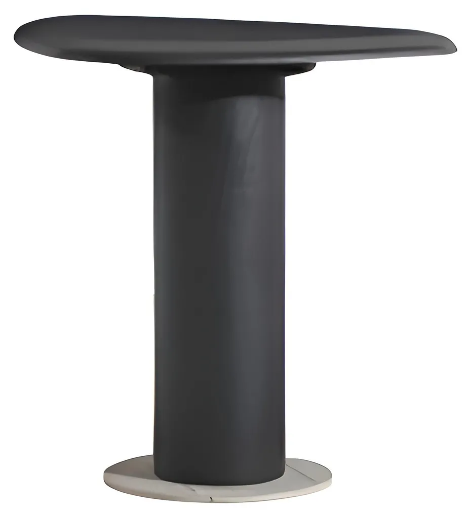 Bout de canapé design arrondi avec pied colonne cylindrique luxe moderne
