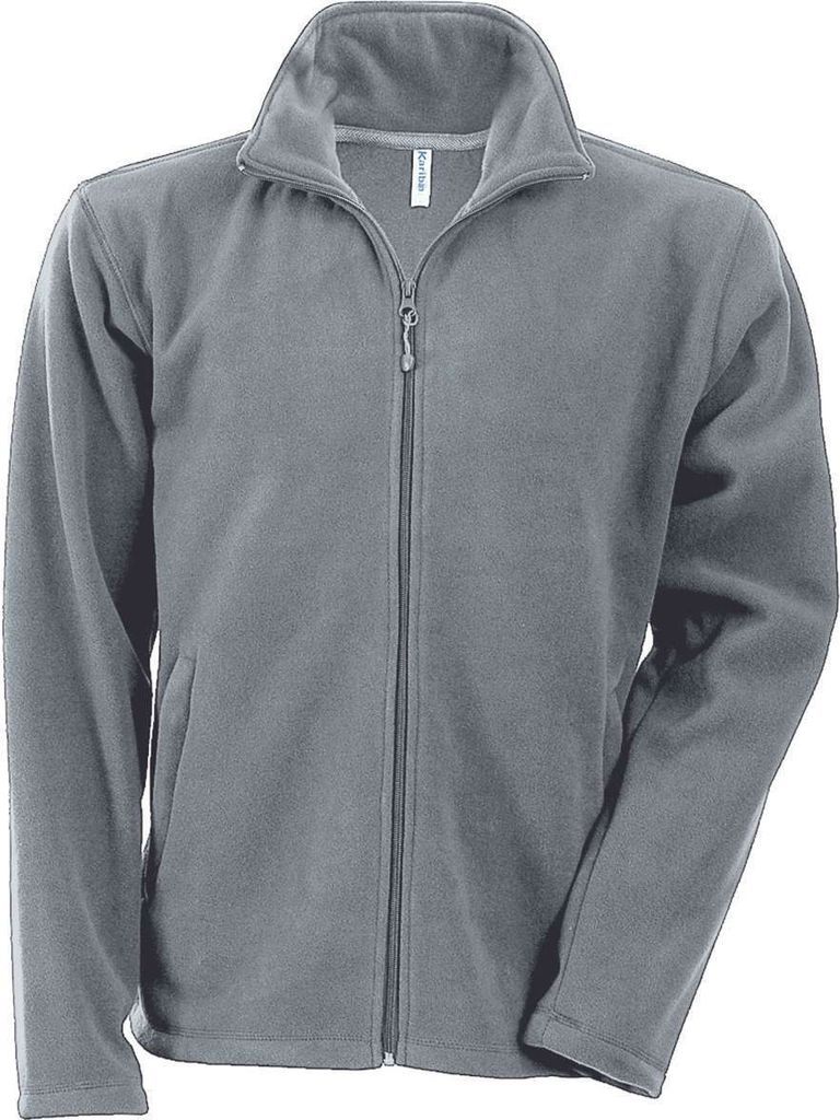Kariban Herren Fleece Jacke Micro Fleecejacke Winterjacke Windjacke, Größe:2XL, Farbe:Convoy Grey