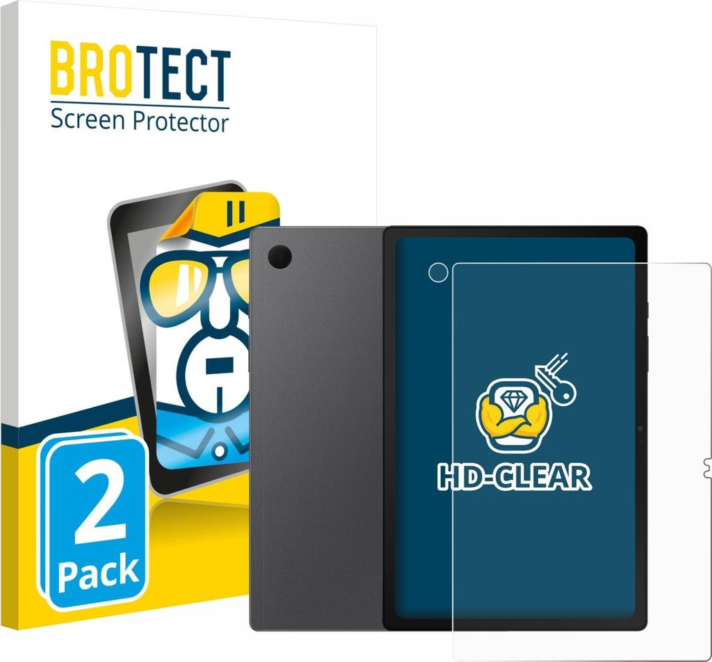 2x Für Samsung Galaxy Tab A8 (Display+Kamera) Schutzfolie BROTECT Displayschutz Display Schutz Folie Klar Transparent