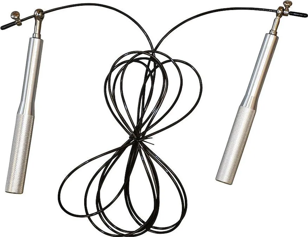 Corde à sauter de vitesse en câble acier argent 3m pour fitness et gym