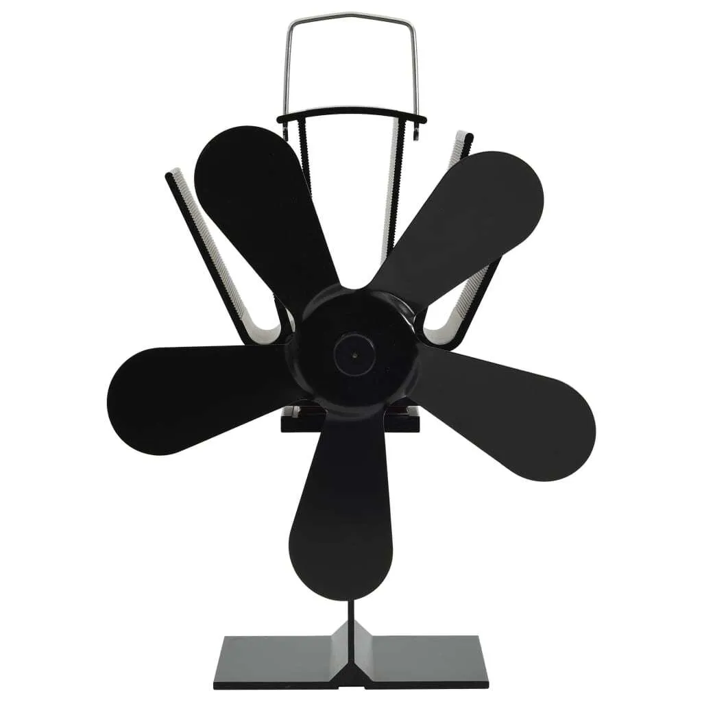 Ventilateur de cheminée 5 pales noir : circulation d'air chaud optimale - 3