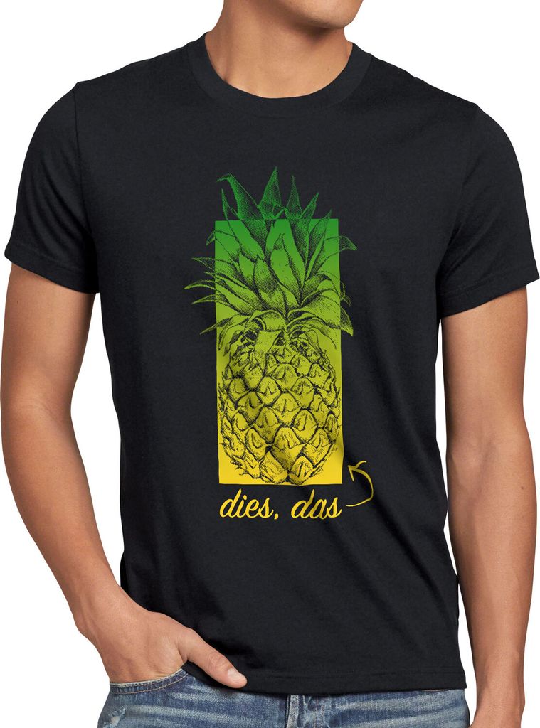 A.N.T. Dies das Ananas Herren T-Shirt neonschwarz pineapple hip hop rap