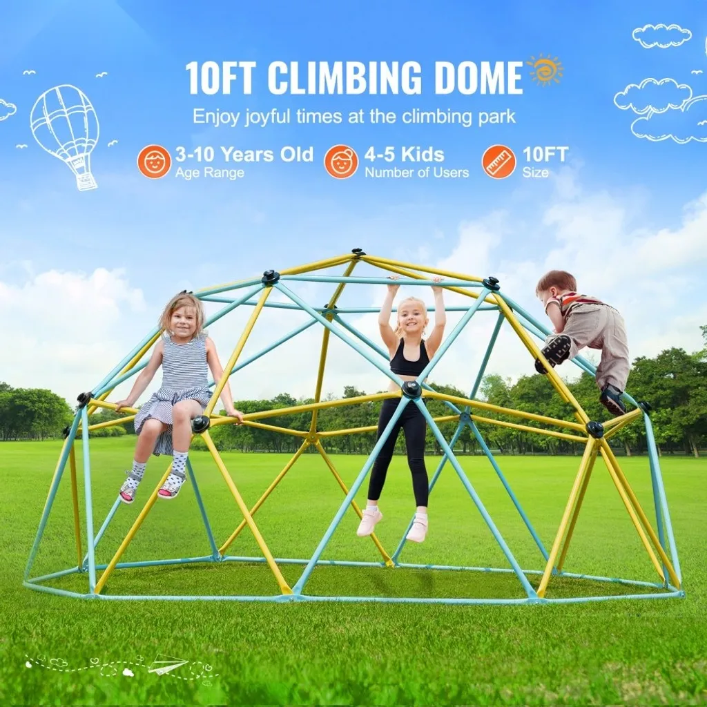 Structure à grimper robuste 340kg - Dôme géométrique avec poignées
