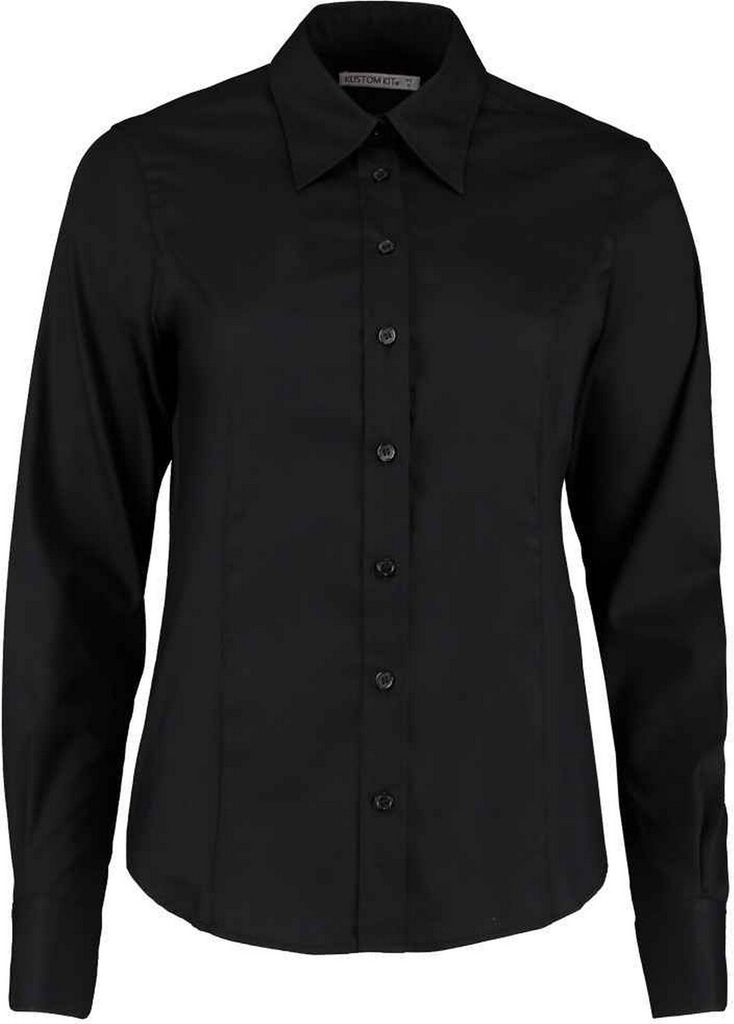 Kustom Kit - "Premium" Hemd für Damen Langärmlig PC5635 (44 DE) (Schwarz)