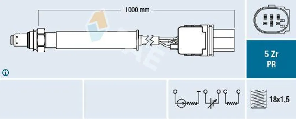 Sonde lambda de régulation FAE 75114 pour échappement F01