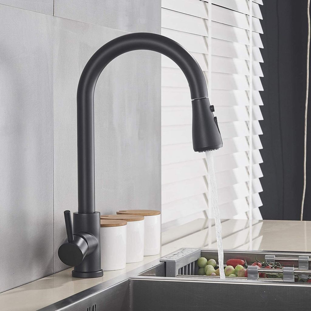 360° Küchenarmatur Wasserhahn Küche ausziehbar Brause Edelstahl Einhandmischer