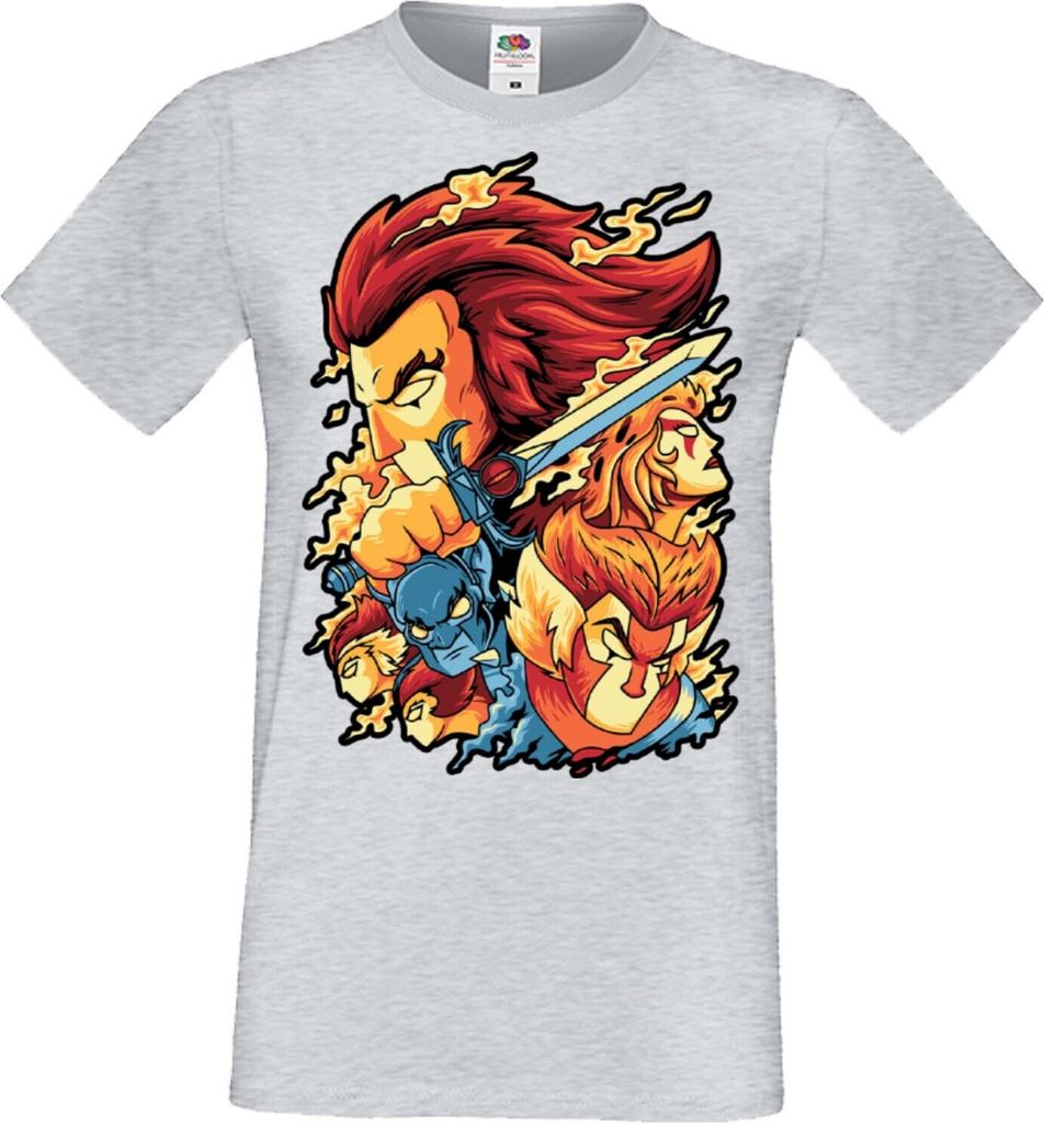 Herren T-Shirt Anime Manga Thundercats 01, Man L / Grau