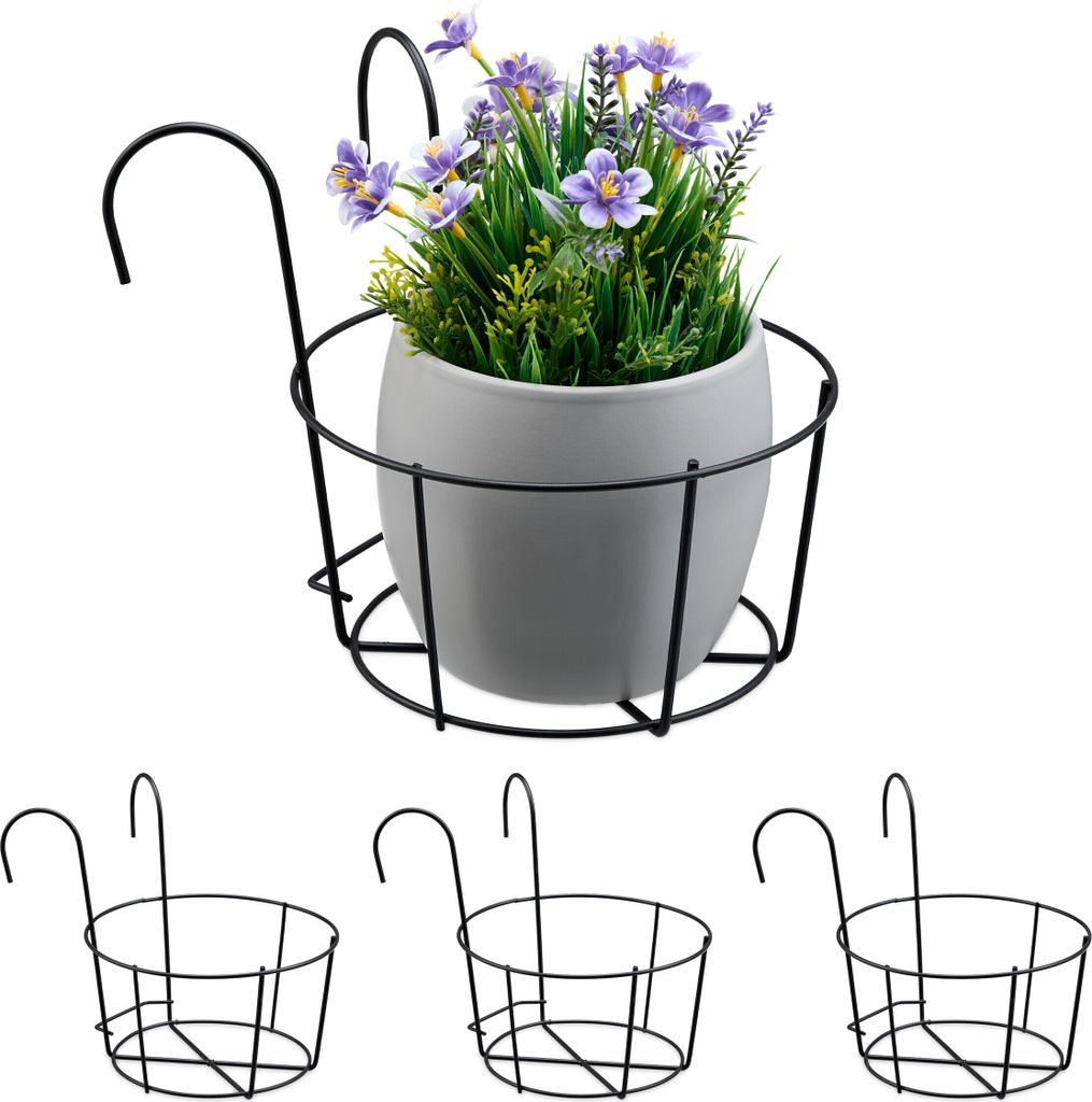Support pour pots de fleurs Relaxdays, lot de 4, pour Image du produit 