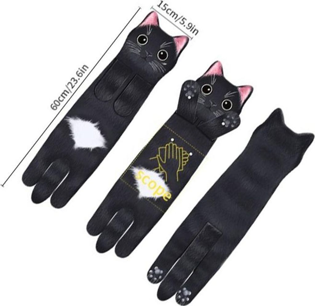 INF Schwarze Katze Handtuch aus Mikrofaser für Küche und Badezimmer