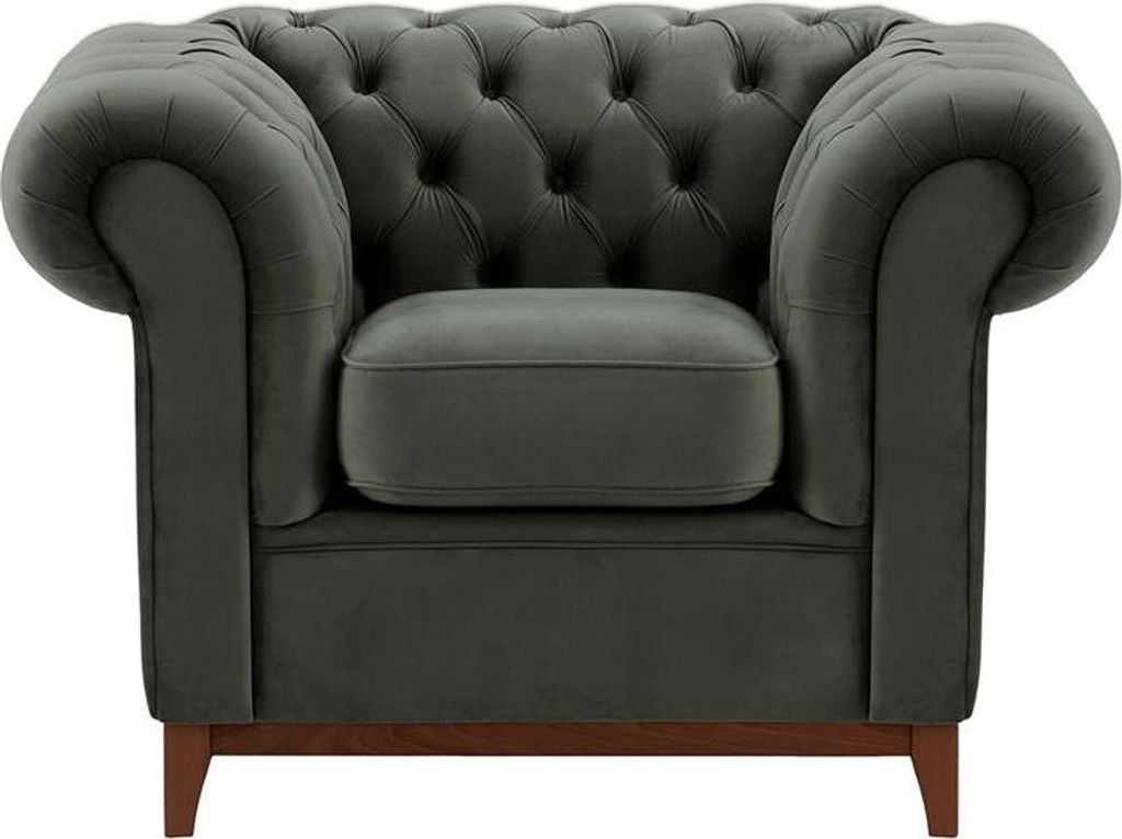 Sessel Chesterfield Wood-Velluto 19-dark oak