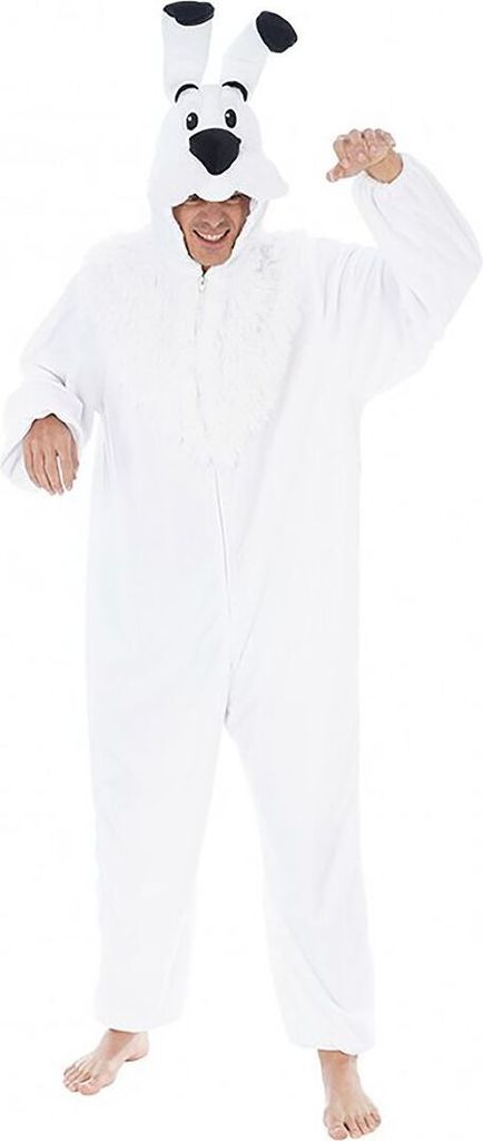Idefix Kostüm Hund aus Asterix und Obelix für Erwachsene 164-190 cm Tier weiß Tierkostüm Comic Unisex-Kostüm für Damen & Herren Gruppenkostüm Fasching Karneval Mottoparty