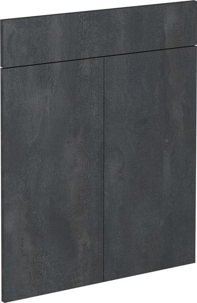 Küchenfront Vicco R-Line Schwarz Beton 59.6 x 70.8 cm Möbelfront für den Schubunterschrank, Model 42813
