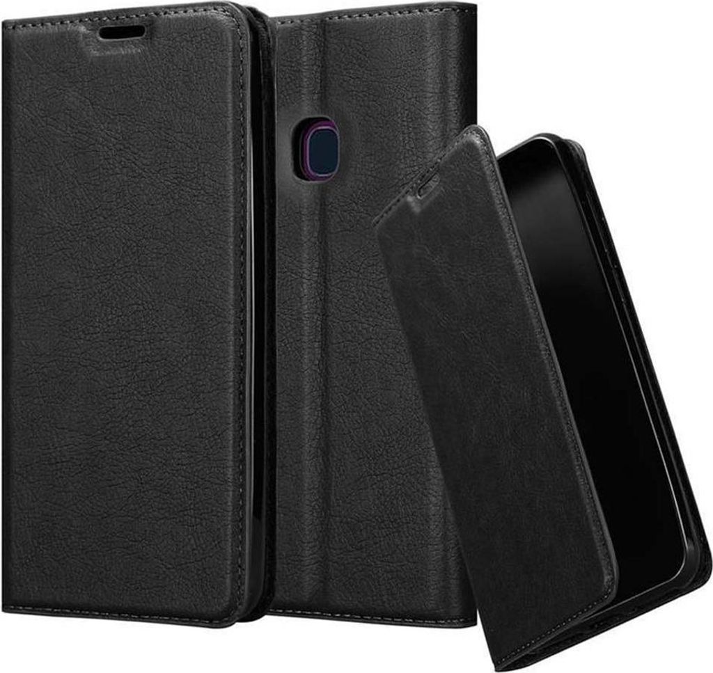 Cadorabo Hülle für Samsung Galaxy A10e / A20e Schutz Hülle in Schwarz Handyhülle Etui Case Cover Magnetverschluss