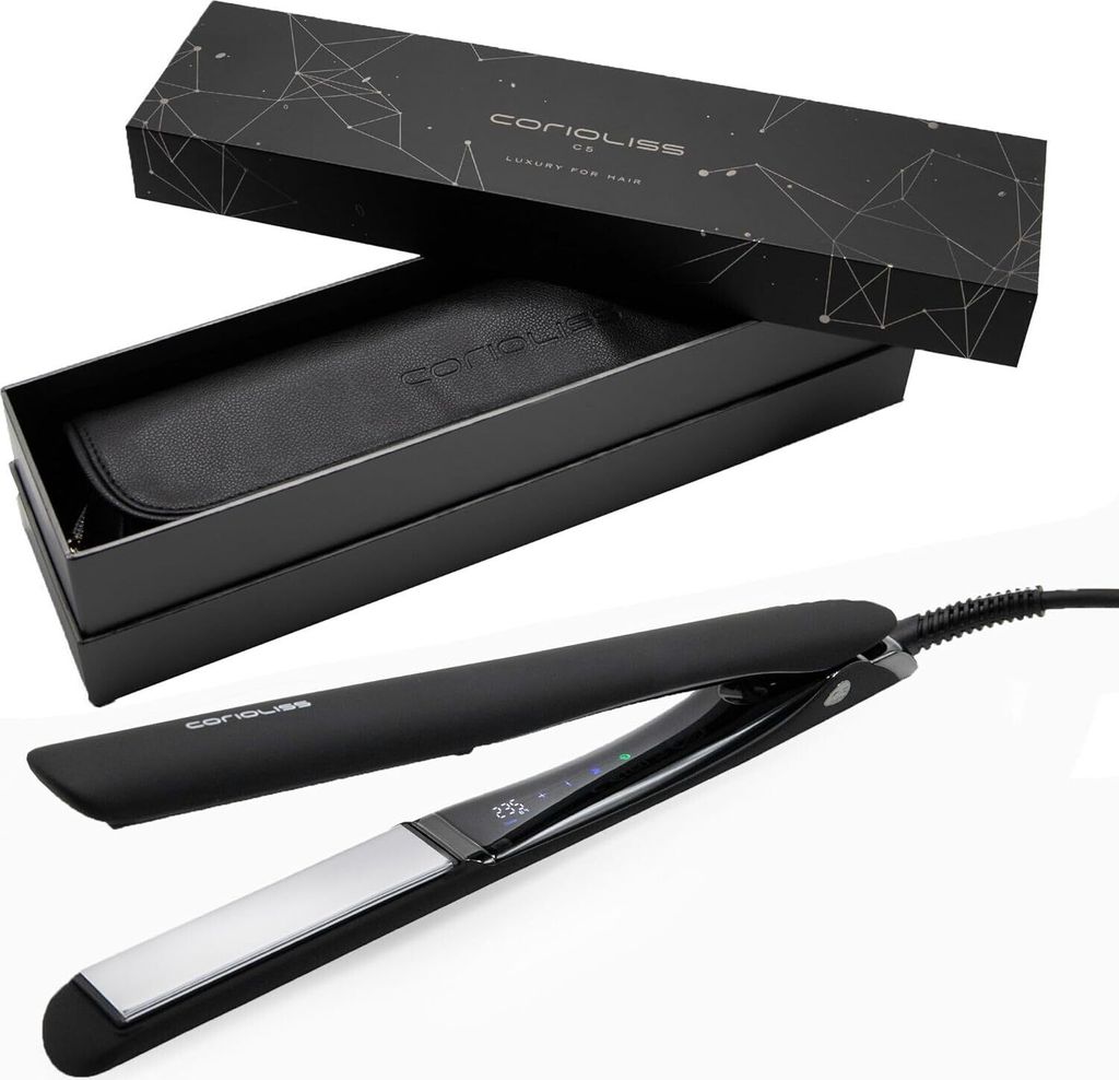 Professioneller Haarglätter | Titaniumplatten | Perfekt zum Glätten und Wellen | Bis zu 235° | Ionic | Schwarz Chrom