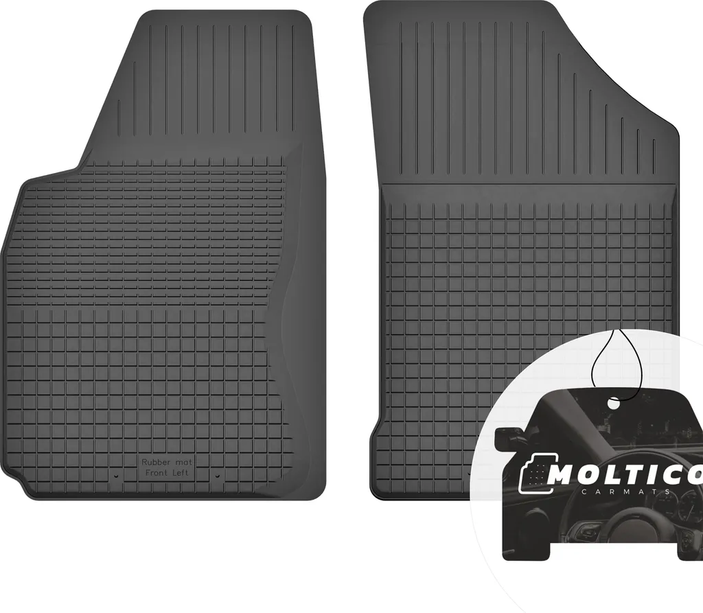 Tappetini anteriori in gomma con bordo Tappetini per auto Tappetini in gomma per auto Set di 2 pezzi su misura - per Fiat Albea 2002-2010