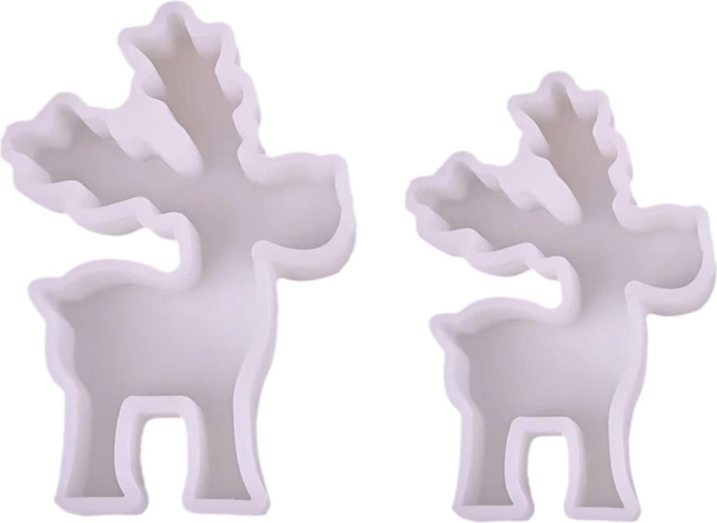2 Stück Silikonform Weihnachten Elch, DIY Silikon Gießform Weihnachten 3D Elch Kerze für Weihnachten Kerze, Handwerk, Desktop-Dekoration, Heimde...