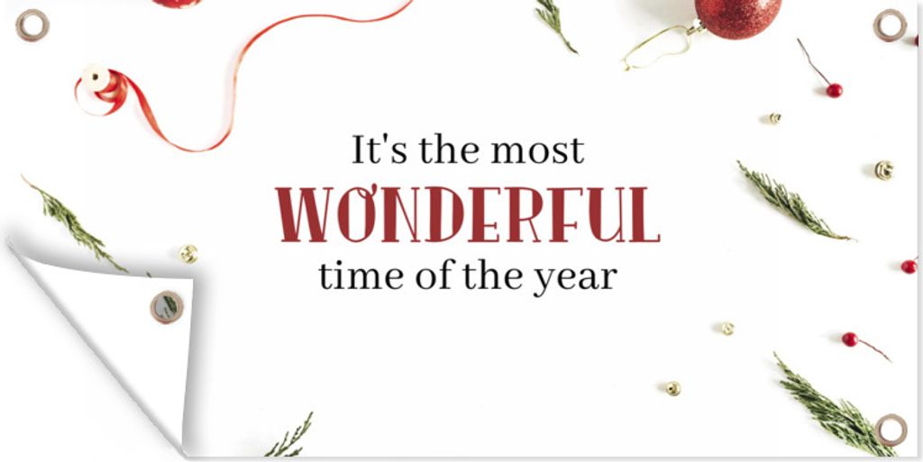 MuchoWow 60x30 cm Outdoor-Poster Gartendeko Sichtschutz Garten Poster für den Garten Winter - Zitat - Weihnachten