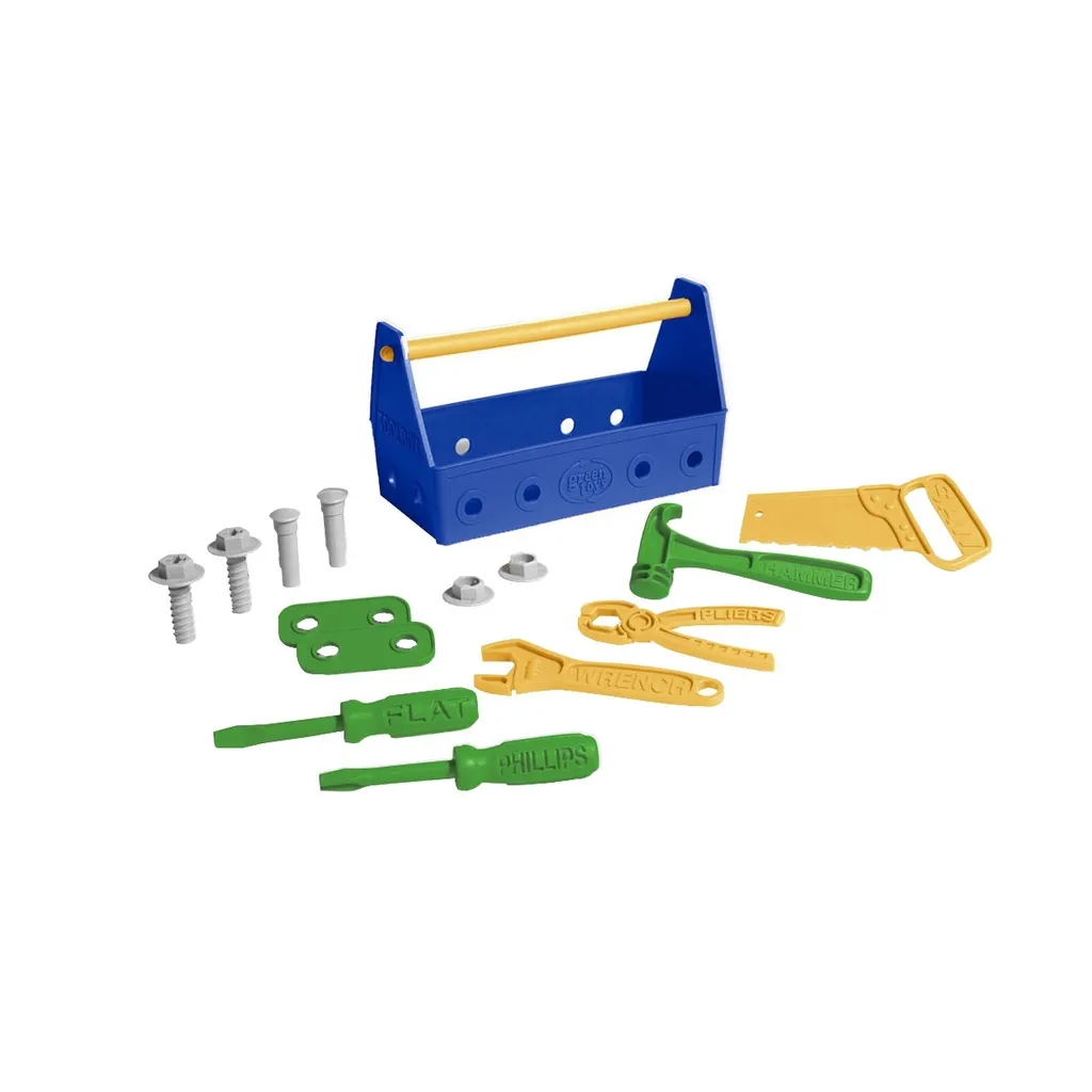 Boîte à outils enfant Green Toys Bleu pour apprendre à bricoler en jouant