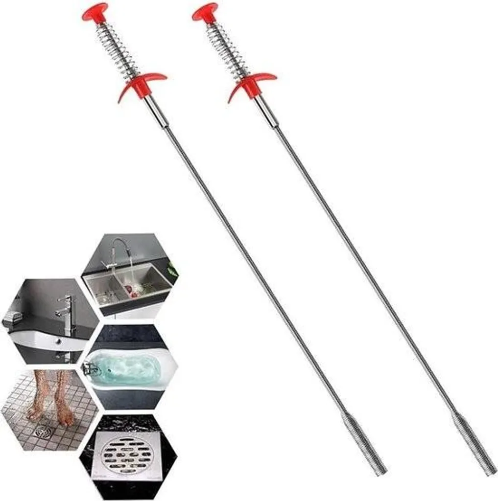 Déboucheur canalisation flexible 60cm griffe rétractable pour cheveux