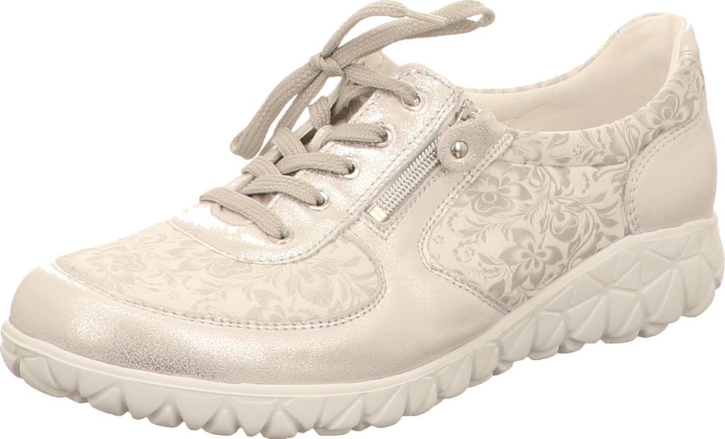 Waldläufer Schnürhalbschuhe in weiss/weiss kombi, Gr. 4
