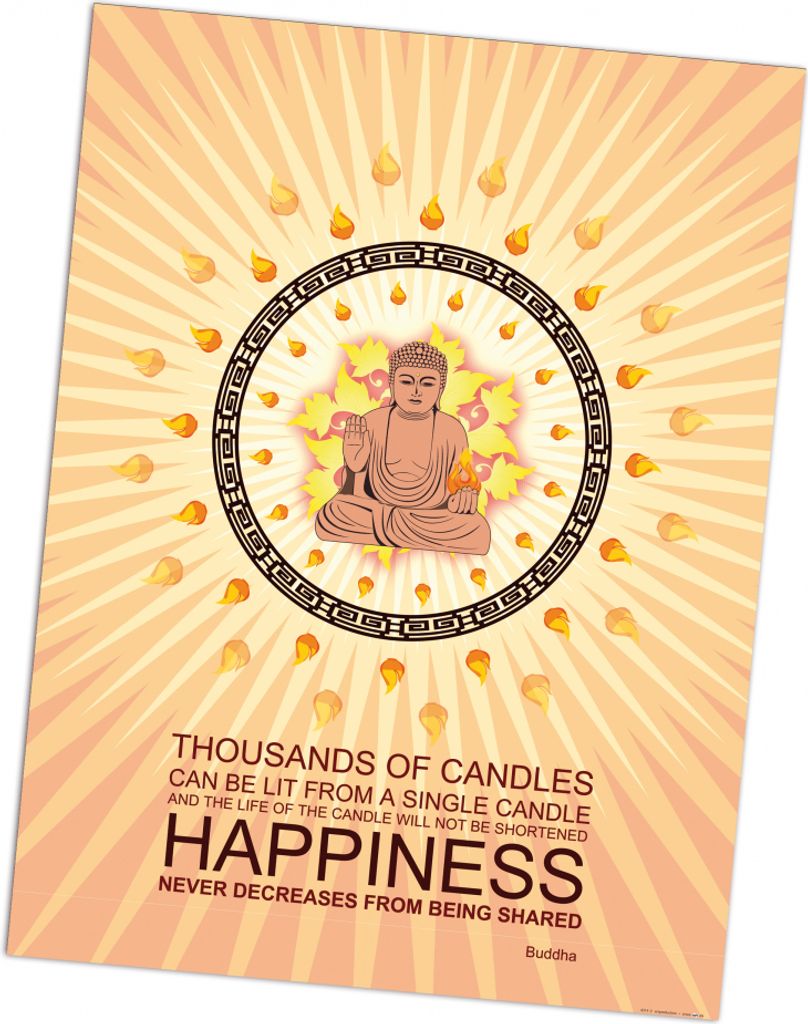 Motivation Kunstdruck Bild - Glück Nimmt Nie Ab Wenn Man Es Teilt (80 x 60 cm)