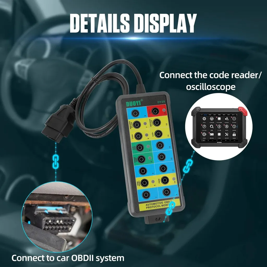 Analyseur Can-Bus OBDII Boîtier de Dérivation LED avec Câble 16 Broches - 4