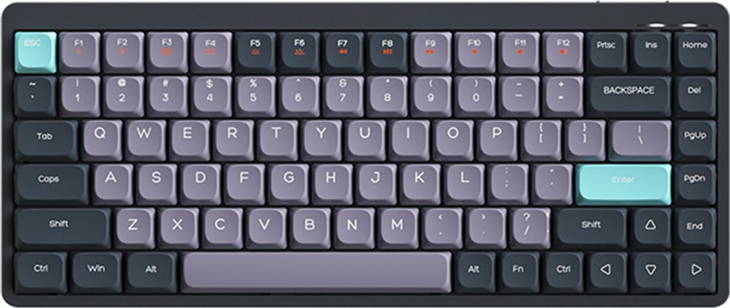 iBlancod kabellose mechanische Tastatur, 84 Tasten, 2,4 G + BT5.0 + Typ C, 3 Anschluesse, 75 % flaches Layout, Tastaturen, 15 Lichteffekte, 5 Helli...