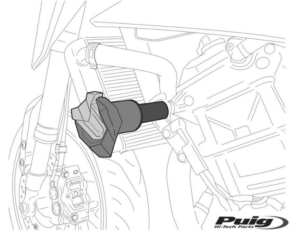 PUIG 22175N Sturzpads R19  passend fuer KAWASAKI NINJA 7 Produktbild 