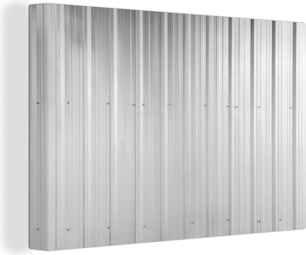 OneMillionCanvasses - Leinwandbilder - 140x90 cm, Wellbleche - Metall - grau, Wandbilder Kunstdruck Wanddekoration