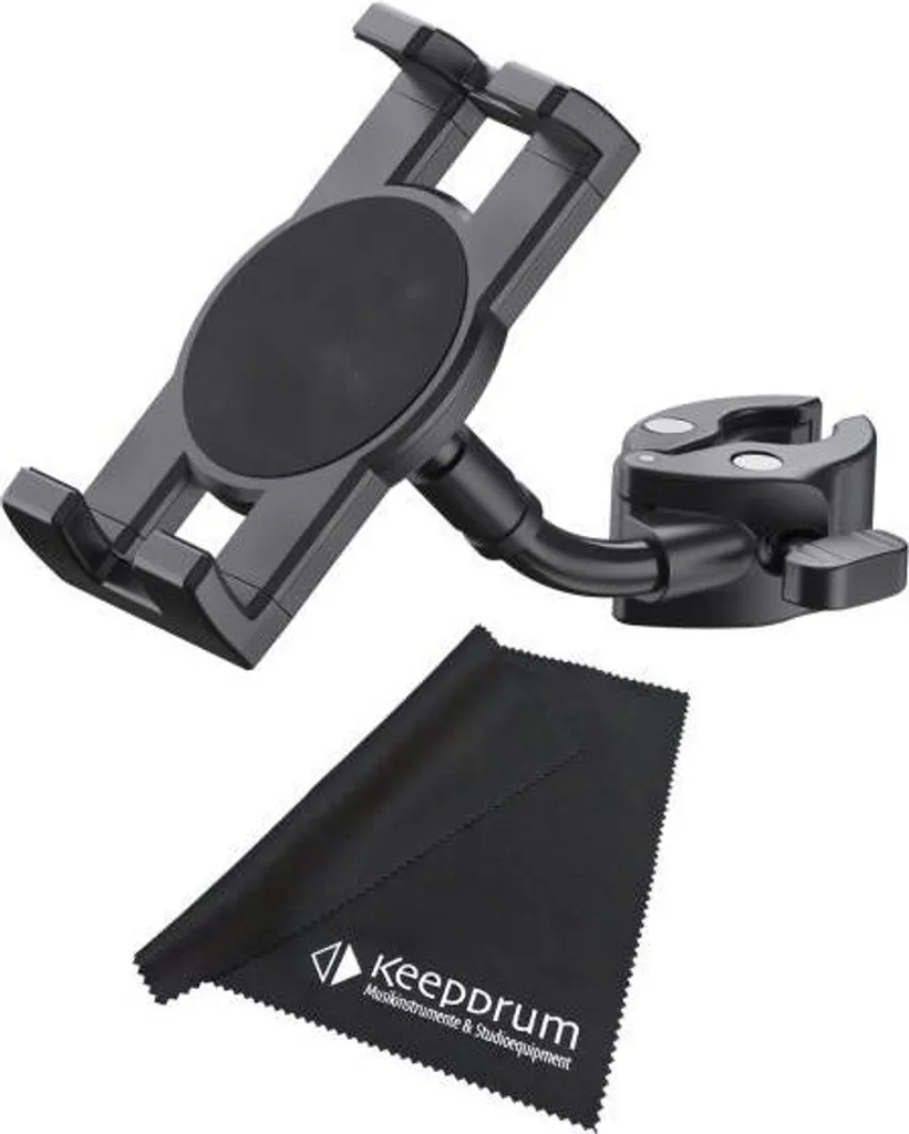 K&M 19764 Support Smartphone avec Pince pour Tubes et Pieds de Micro