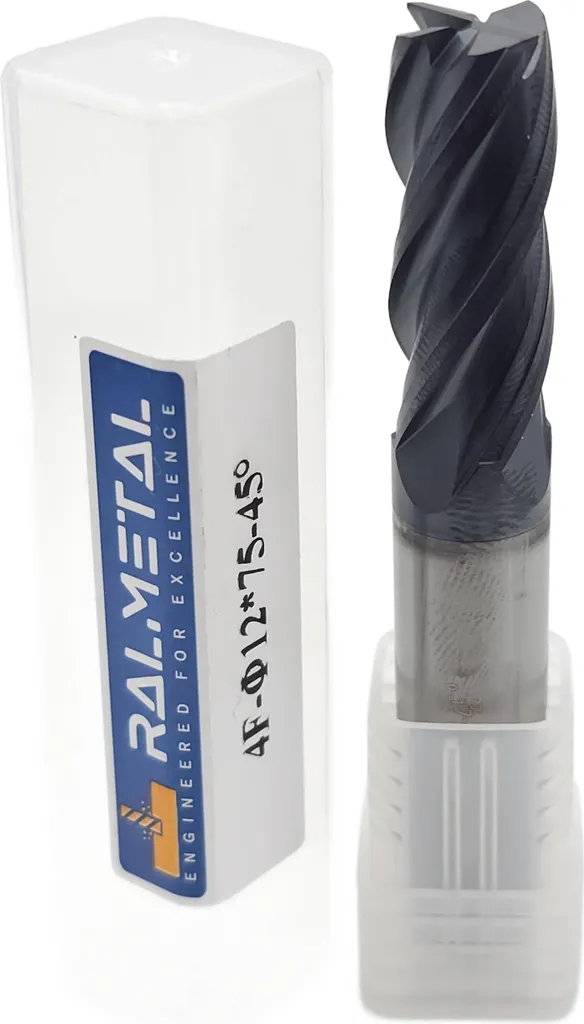Fraise à queue cylindrique en carbure 4 dents 12 mm pour acier et inox