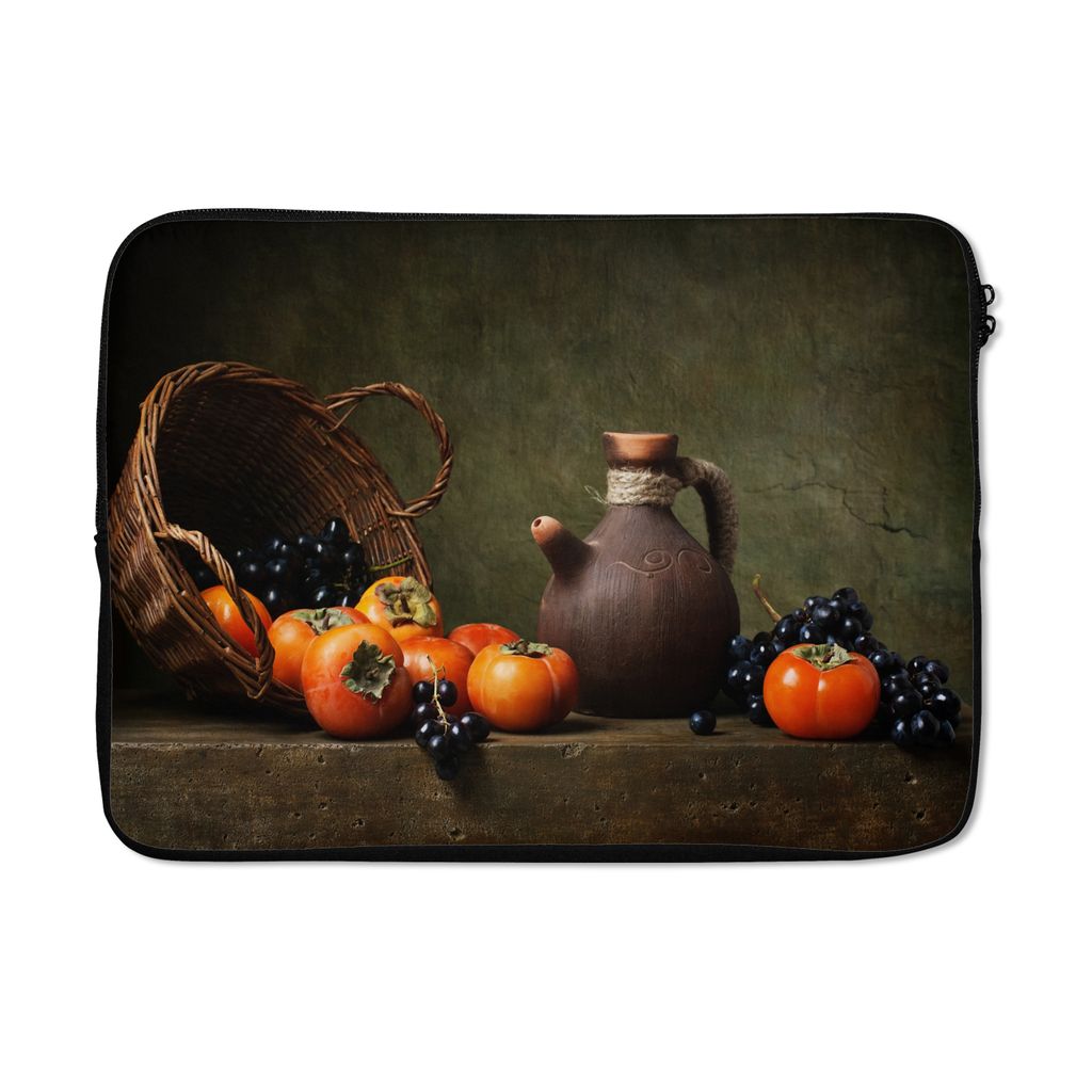 MuchoWow Laptop Hülle 14 ZollRustikal - Obst - Korb - Stilleben Laptoptasche - Laptoptasche - Stoßsicher - Schutzhaube