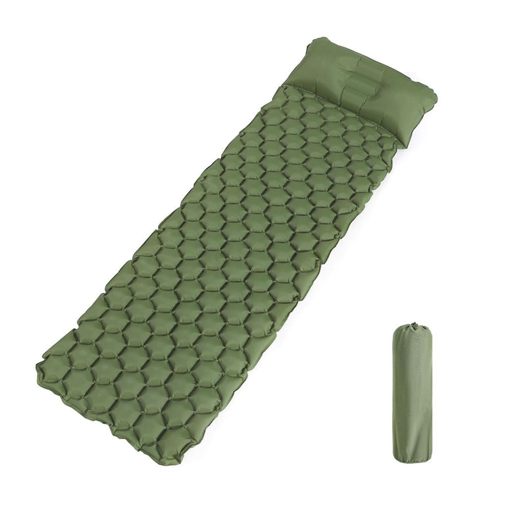 Aufblasbare Camping-Schlafmatte mit Kissen – ultraleichte & strapazierfähige Isomatte mit Wabendesign für Outdoor, Trekking & Reisen