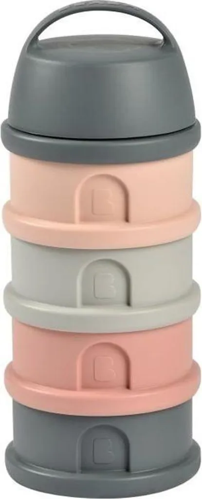 BEABA Dispenser Latte Polvere Grigio/Rosa | Accessorio Viaggio Neonato
