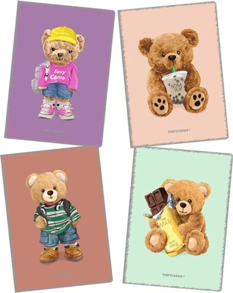 Fornitura Ufficio: Quaderno TEDDIES A4 PP 80g Griglia 5mm - Durata Garantita