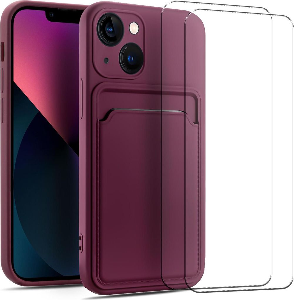 2in1 Schutz Cover Set für das Apple iPhone X / Xs besteht aus 2x 9H Glas Folie Display Schutzfolie und 1x Silikon Case Schutzhülle - Hülle in Lila
