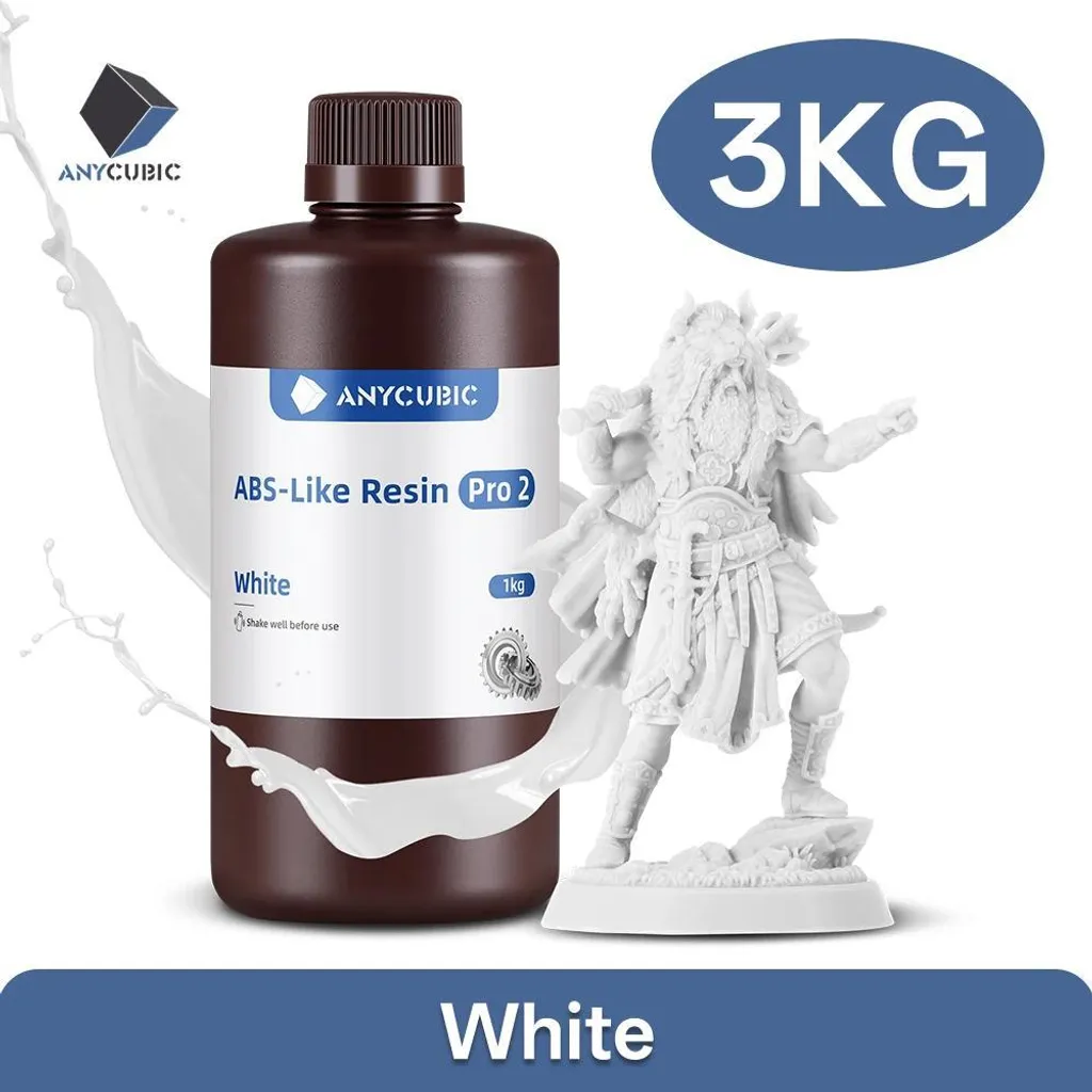 Résine 3D ABS Pro 2 UV 405nm blanche haute précision pour LCD - 3 kg