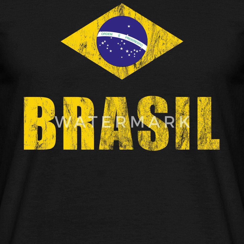 Spreadshirt Brasilien Fußball Retro Männer T-Shirt, XXL, Schwarz