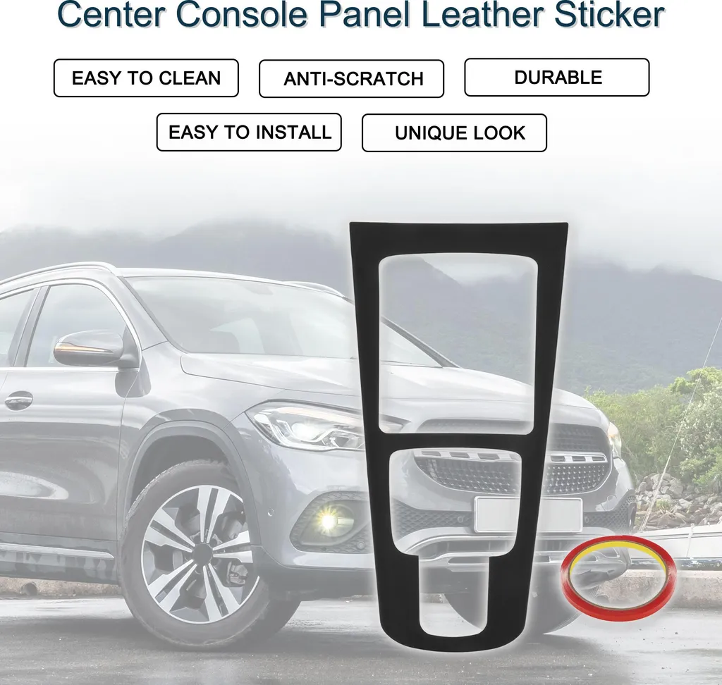 Sticker Console Centrale Simili Cuir Noir Mercedes GLA GLB EQA EQB - 3