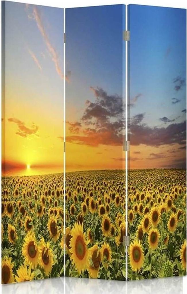 Paravent - Raumteiler Sunflower Sunset - Dekorativer Produktbild 