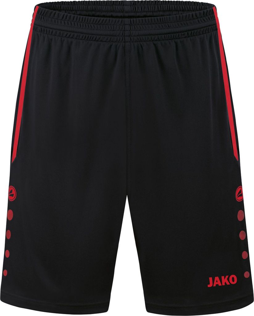 JAKO Kinder Sporthose Allround, Farbe:schwarz/sportrot, Größe:128
