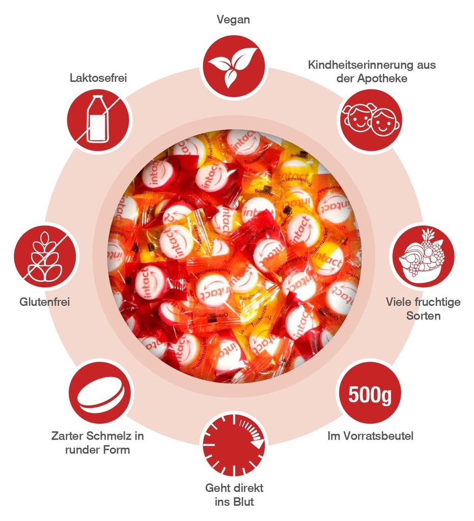 intact Traubenzucker Frucht-Mix 500g Produktbild 