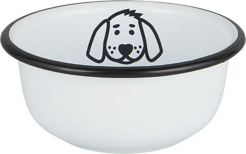 IB Laursen Fressnapf HUND Emaille Weiß 11 cm Schüssel Futter Schale